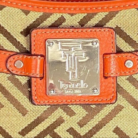 TIGNANELLO‎ Crossbody Bag Tapestry Orange Leather - Picture 4 of 8